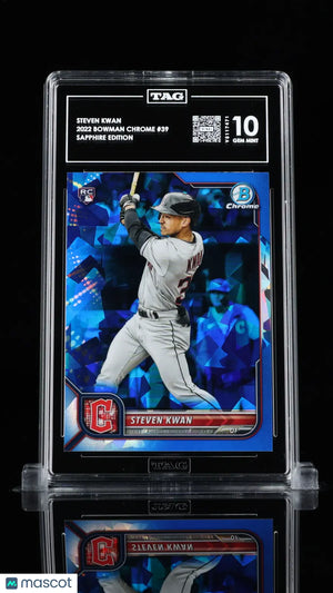 Steven Kwan Sapphire RC Rookie TAG 10 Gem Mint Bowman Chrome 2022 39 Guardians 