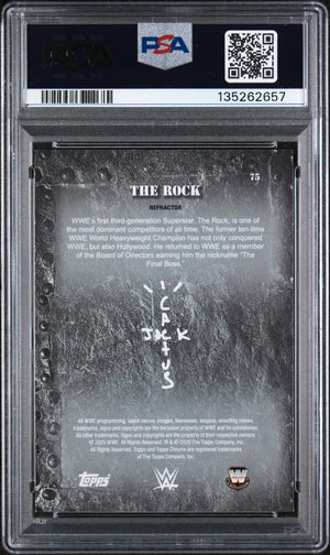 The Rock PSA 10 2025 Topps Chrome WWE X Cactus Jack Refractor 