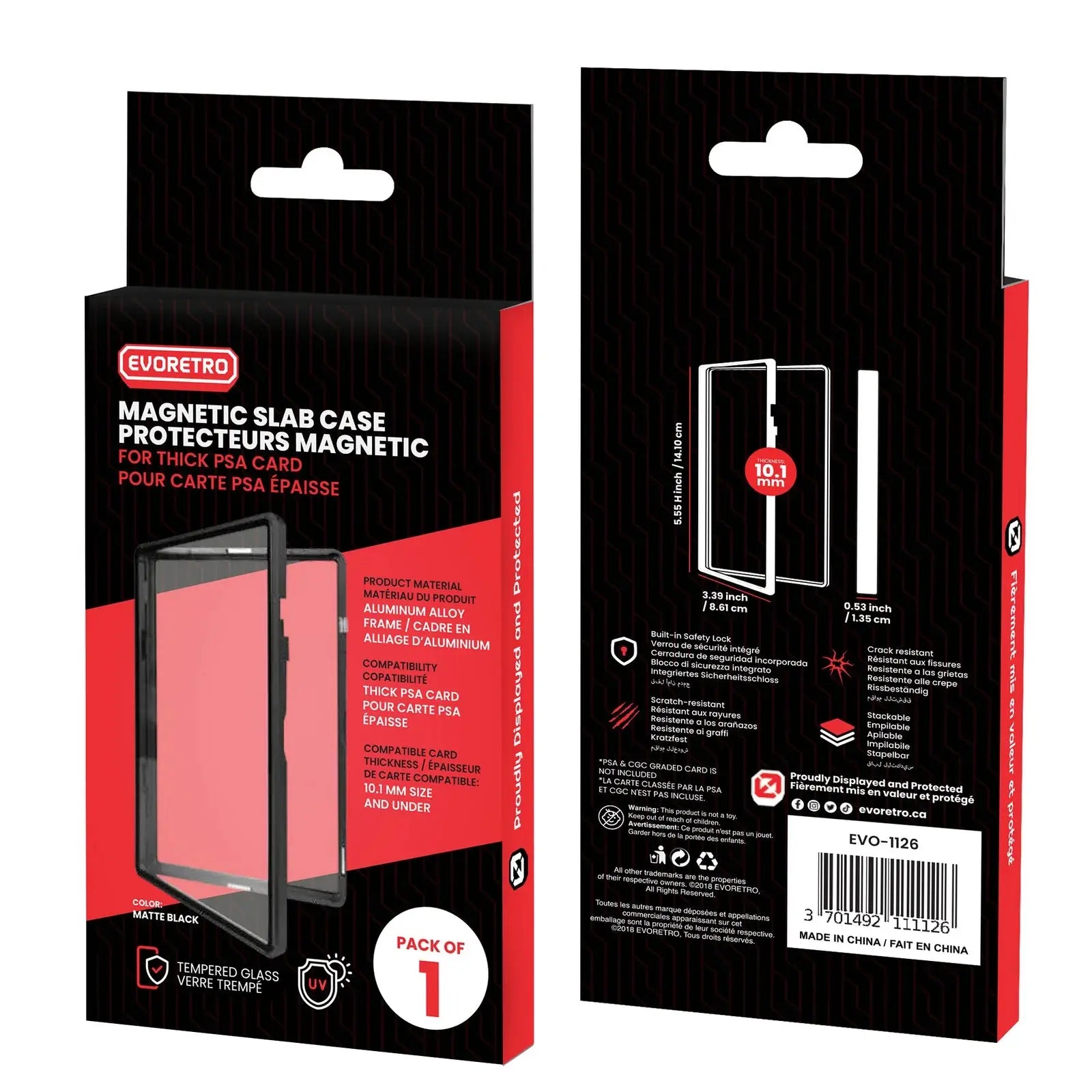 Thick PSA EVORETRO Magnetic Slab Case - Matte Black 