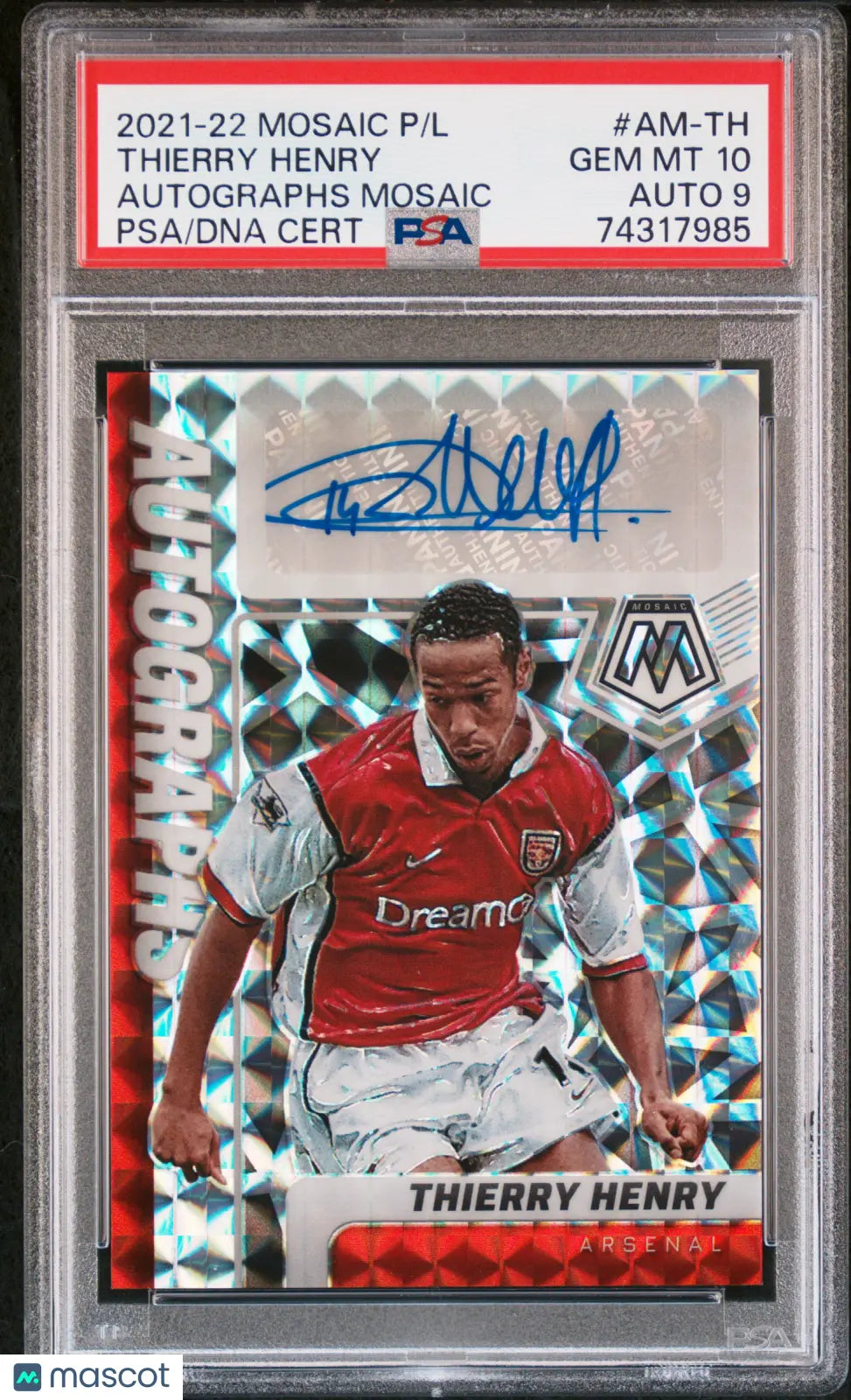 Thierry Henry 2021-22 Mosaic PSA 10 Auto 9 Autograph Premier League 