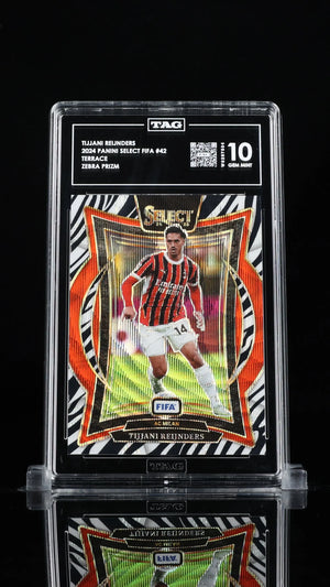 Tijjani Reijnders 2024-25 Panini Select FIFA Zebra Prizm TAG 10 