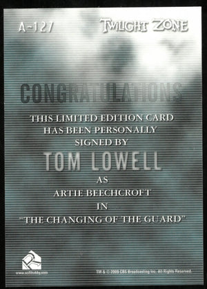 Tom Lowell as Artie Beechcroft Twilight Zone Auto 