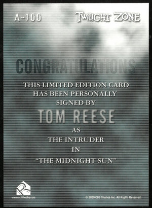 Tom Reese as The Intruder Twilight Zone Auto Autograph #A-100 
