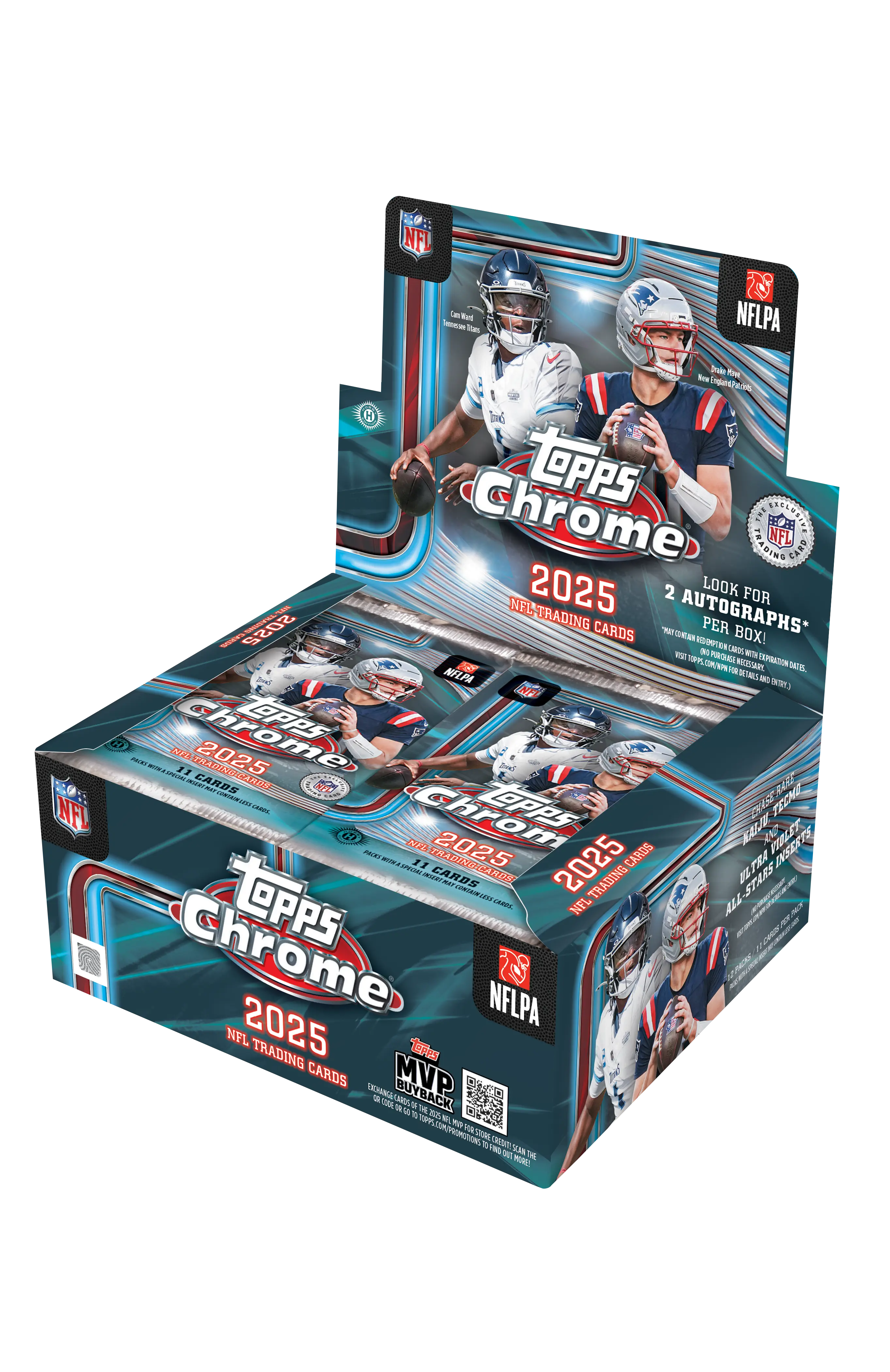 Topps 2025 NFL Chrome Jumbo Trading Cards Box 