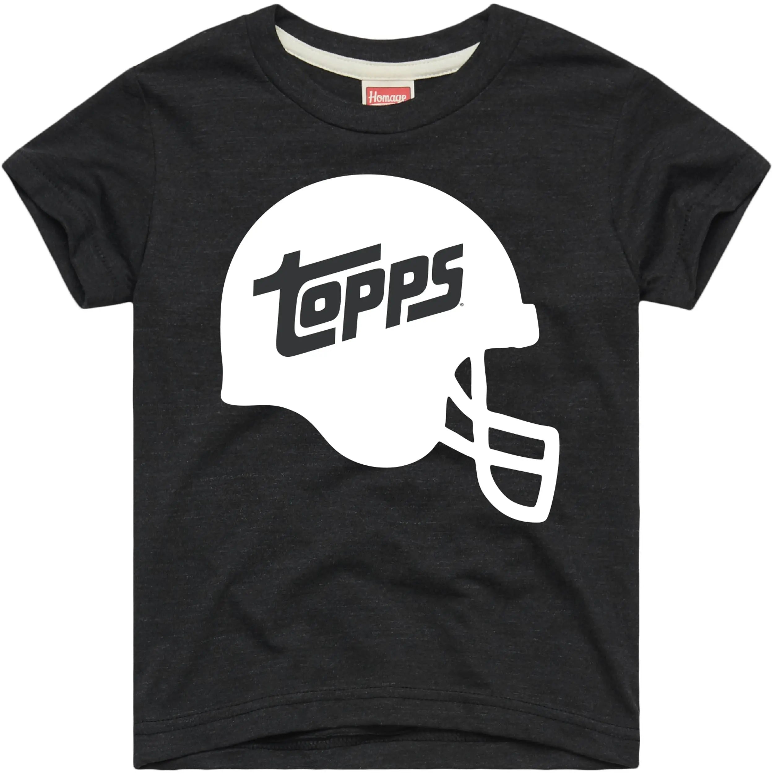 Topps Football Helmet Youth Charcoal Tee By Homage 