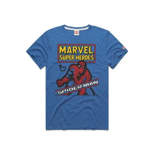 Topps Marvel Spiderman Sticker Bluee T-Shirt 