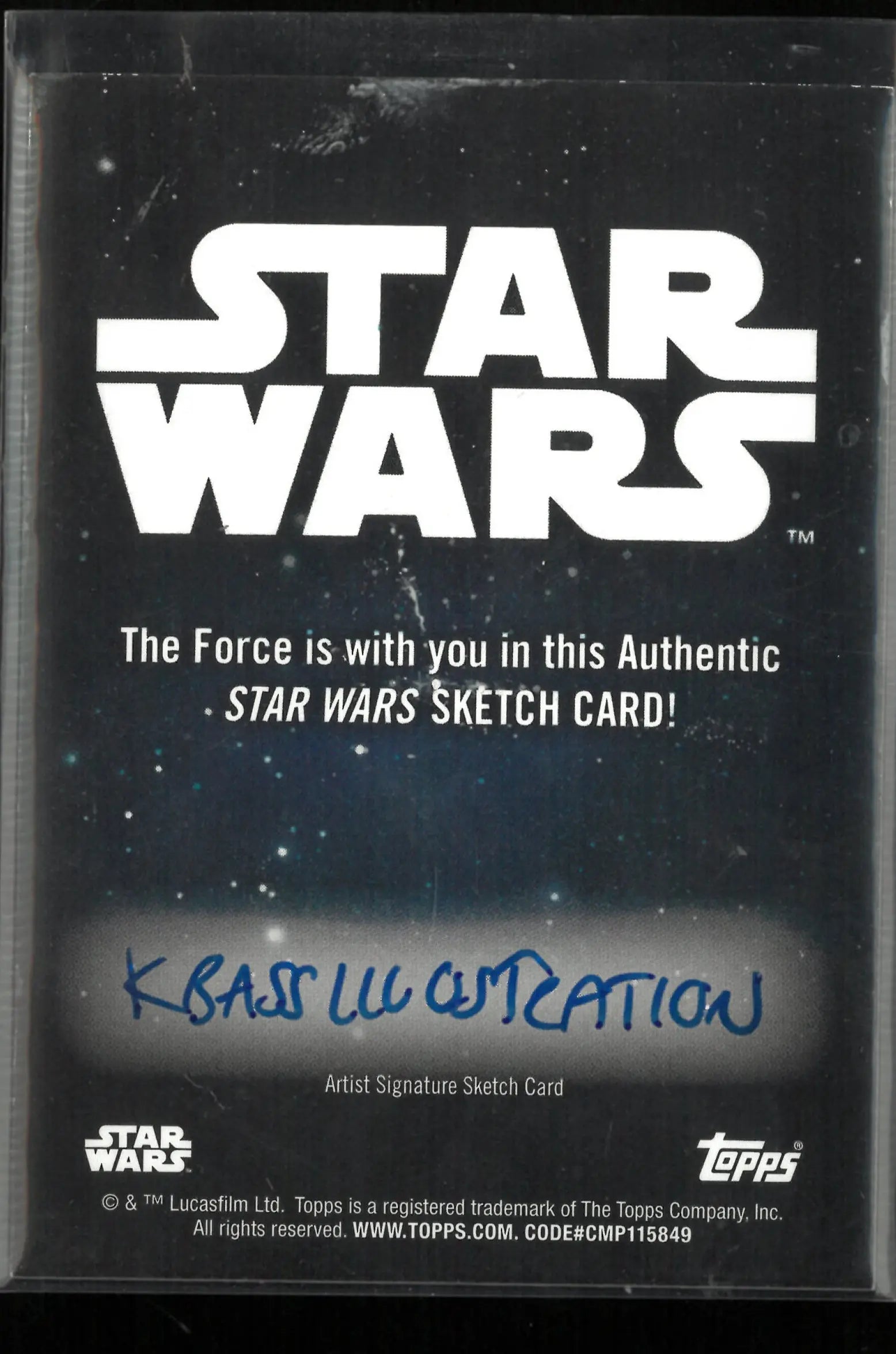 Topps Star Wars Authentic Star Wars Sketch Card Artist Signature 