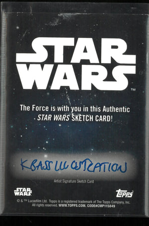 Topps Star Wars Authentic Star Wars Sketch Card Artist Signature 