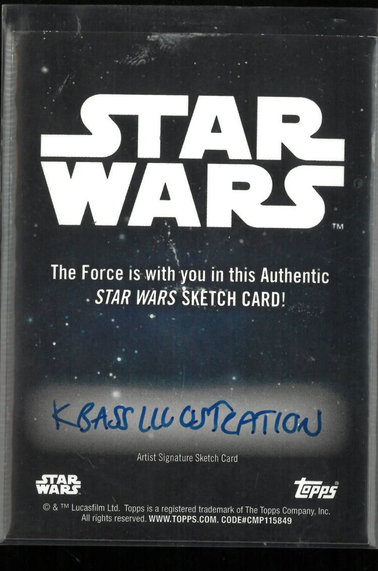 Topps Star Wars Authentic Star Wars Sketch Card Artist Signature 