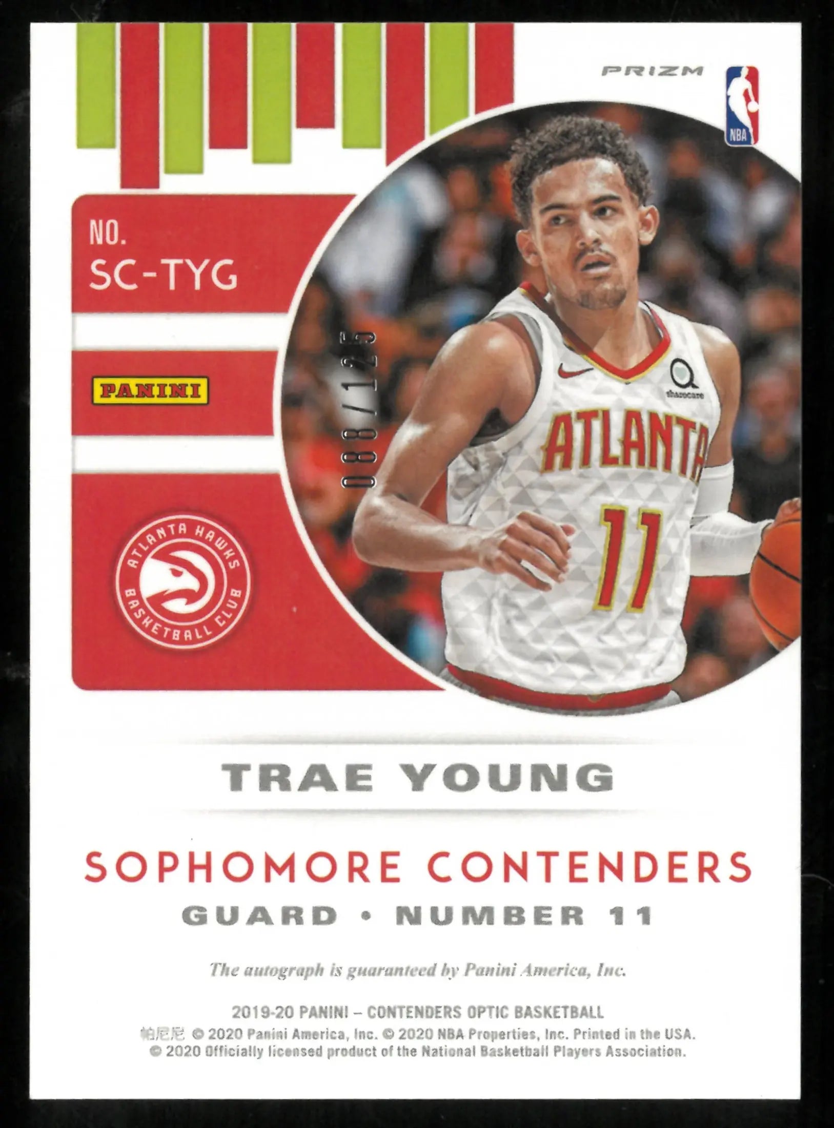 Trae Young /125 2019-20 Contenders Optic Auto Sophomore 