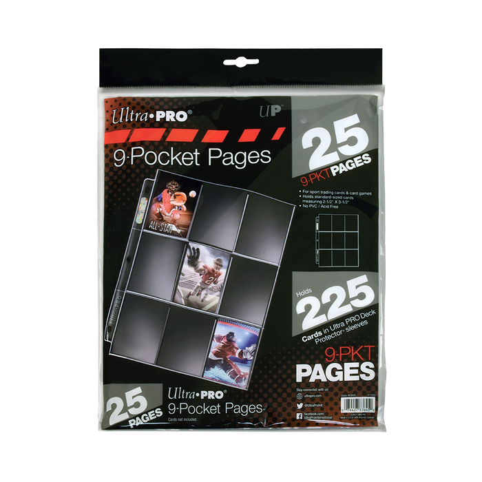 Ultra Pro 9 Pocket Binders Sheets -  25 Count Package