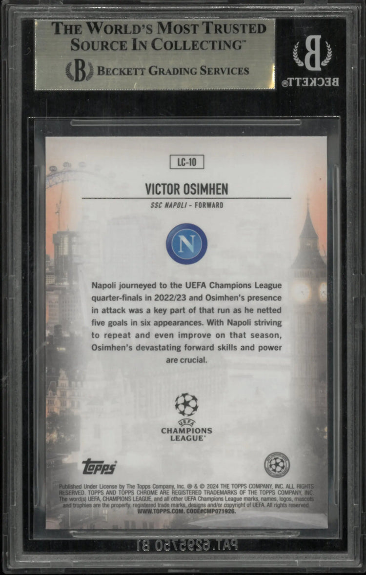 Victor Osimhen BGS 9.5 London Calling Orange Lava 2023-24 Topps Chrome 