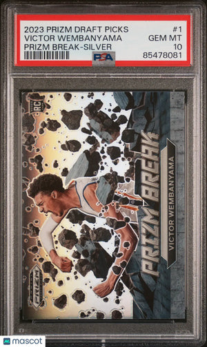 Victor Wembanyama PSA 10 Prizm Break Silver Draft Picks 2023-24 RC Rookie 