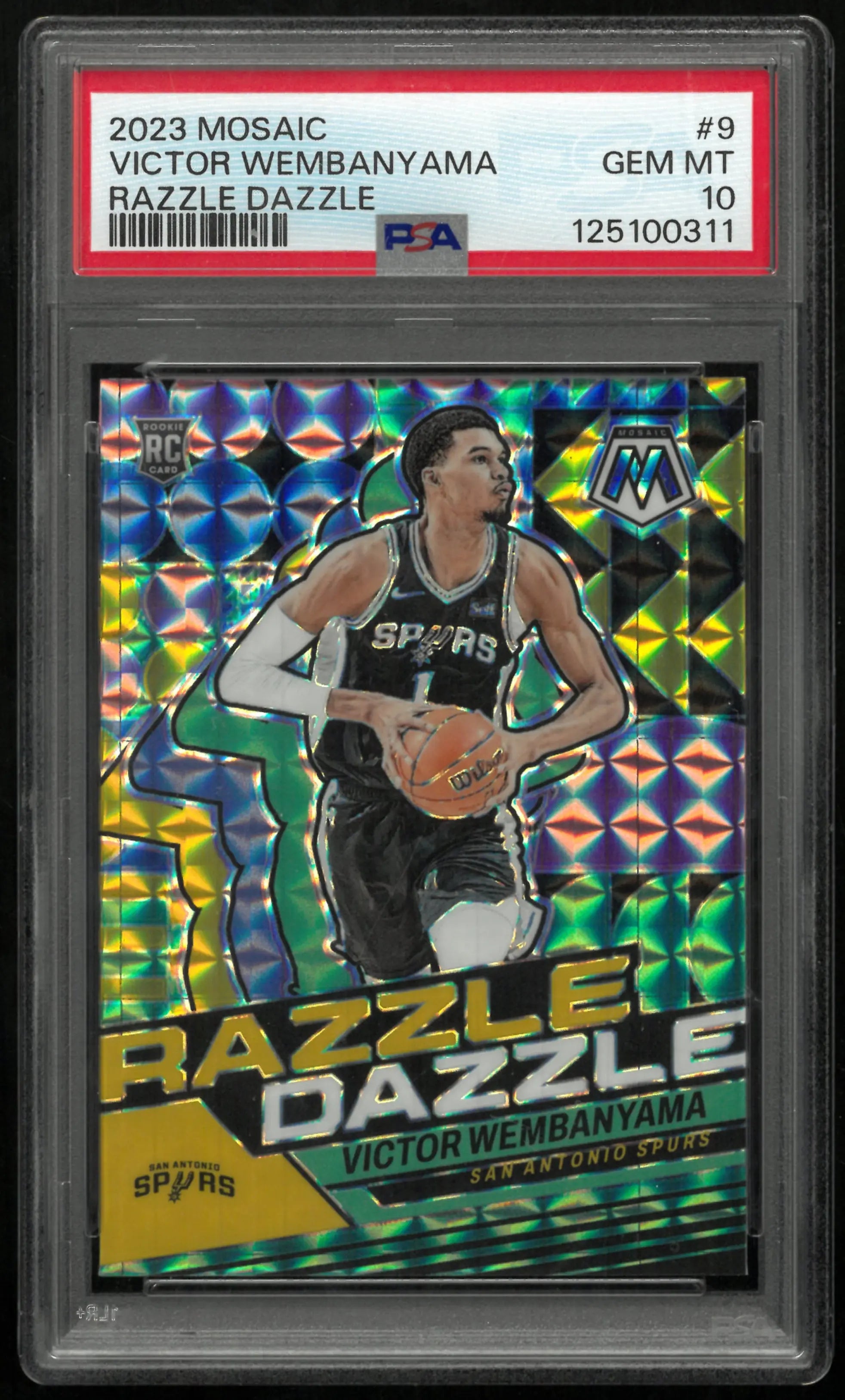 Victor Wembanyama RAZZLE DAZZLE SP PSA 10 2023-24 23-24 Mosaic RC Rookie SP SSP 