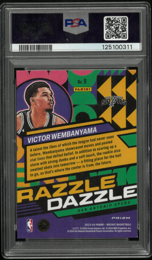 Victor Wembanyama RAZZLE DAZZLE SP PSA 10 2023-24 23-24 Mosaic RC Rookie SP SSP 