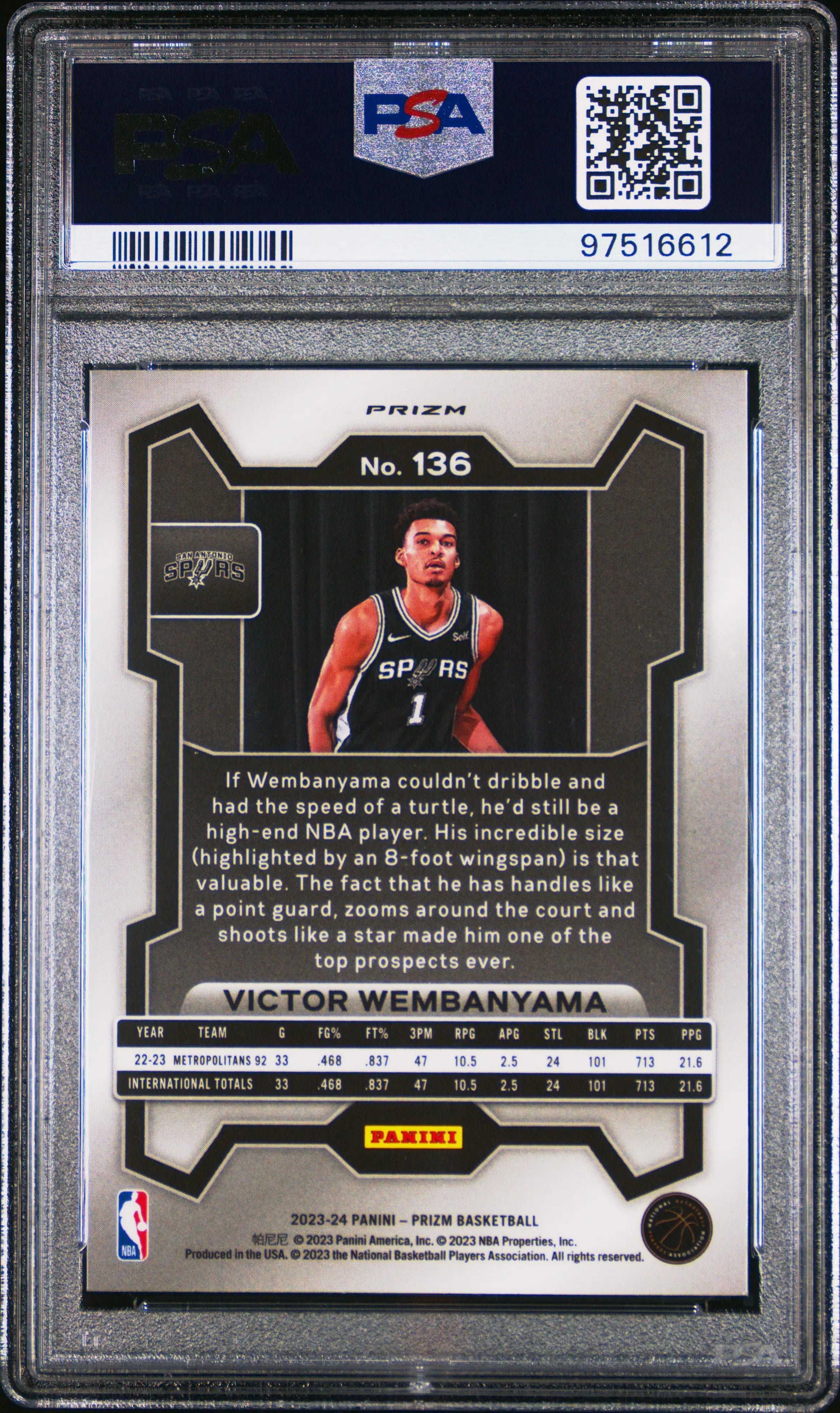 Victor Wembanyama SILVER PSA 10 Prizm 2023-24 23-24 Prizm RC Rookie 