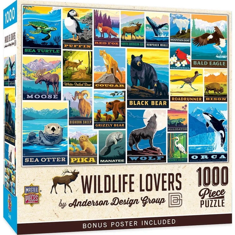 Vintage Posters - Wildlife Lovers 1000 Piece Jigsaw Puzzle 