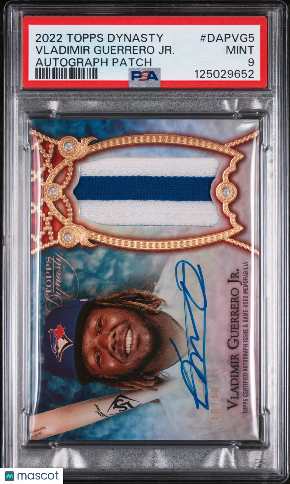 Vladimir Guerrero Jr PSA 9 /10 10/10 DYNASTY Patch Auto Autograph 2022