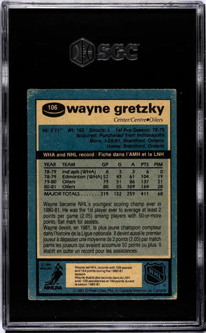 Wayne Gretzky 1981-82 O Pee Chee SGC 2.5 Good + OPC 81-82 3rd Year OILERS 