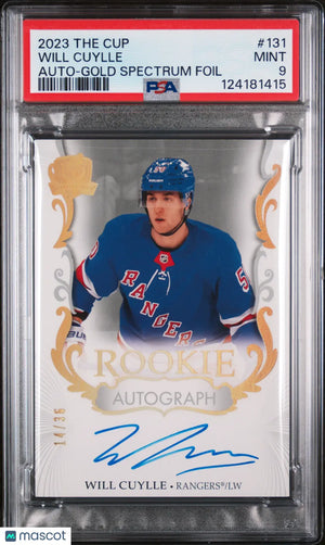 Will Cuylle The Cup Rookie Auto /35 PSA 9 Gold Spectrum Foil 2023-24 23-24 UD RC 