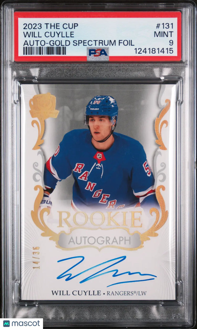 Will Cuylle The Cup Rookie Auto /35 PSA 9 Gold Spectrum Foil 2023-24 23-24 UD RC 