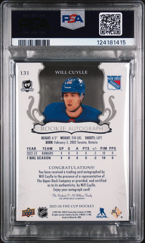 Will Cuylle The Cup Rookie Auto /35 PSA 9 Gold Spectrum Foil 2023-24 23-24 UD RC 