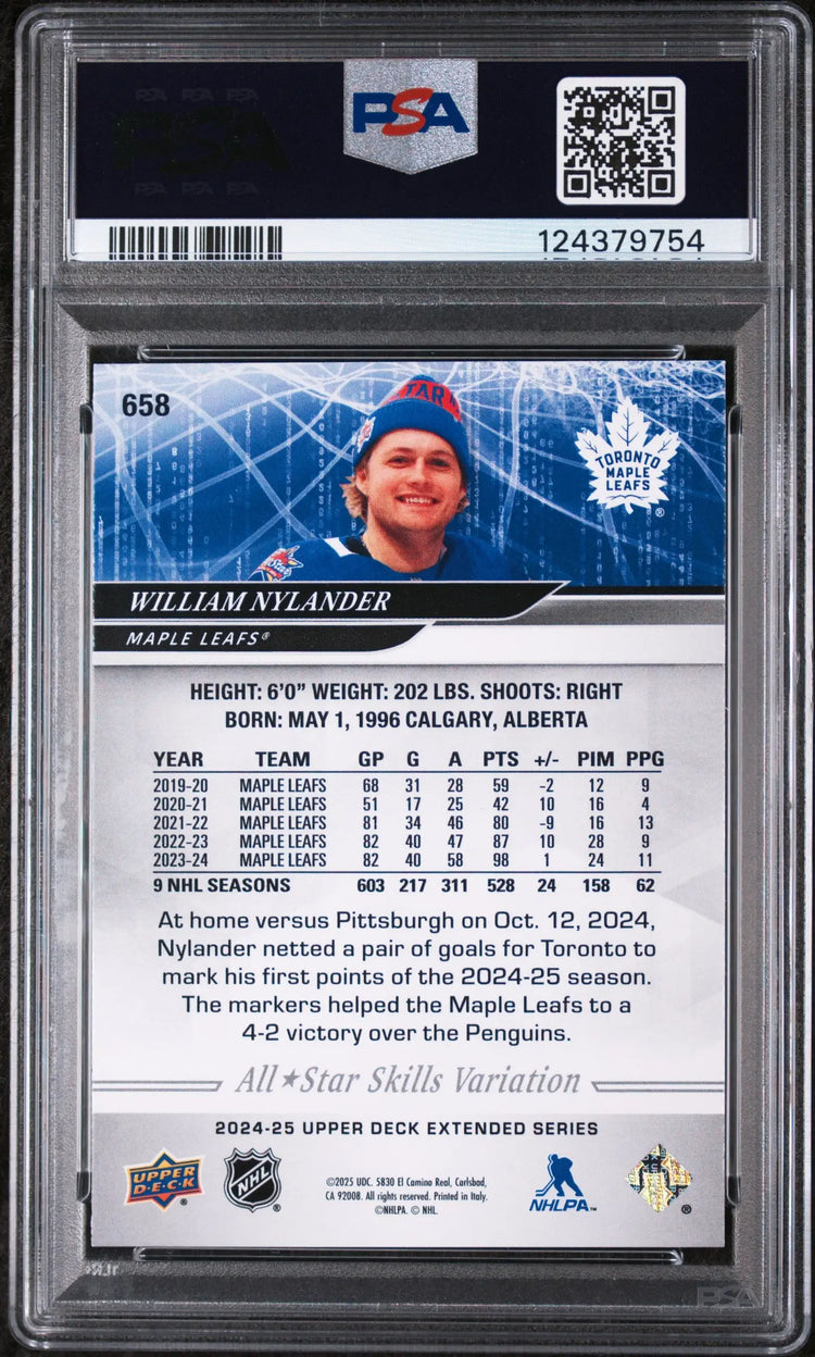 William Nylander PSA 10 Upper Deck All Star Variation Skills Extended UD 2024-25 