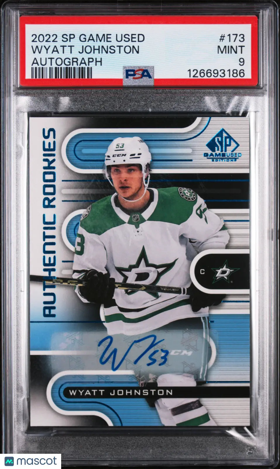 Wyatt Johnston RC Rookie PSA 9 Auto Autograph 2022-23 22-23 SP Game Used UD 