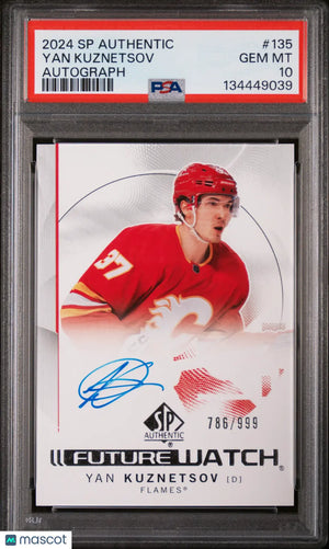 Yan Kuznetsov PSA 10 Future Watch Auto RC 2024-25 UD SP Authentic Rookie 