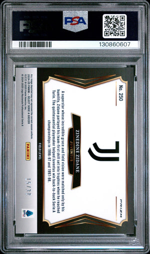 Zinedine Zidane Red Wave PSA 10 2024-25 Panini Select Serie A POP 1 
