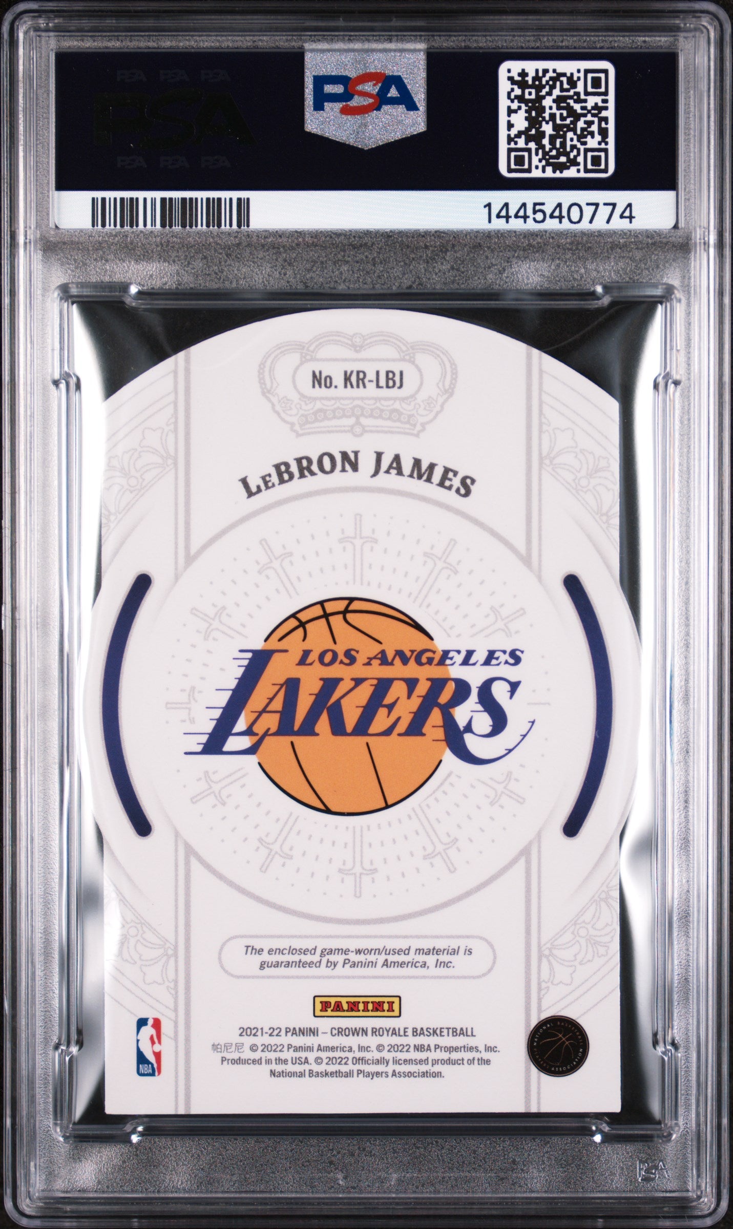 2021 Panini Crown Royale Knights Of The Round Table Relics LeBron James PSA 9