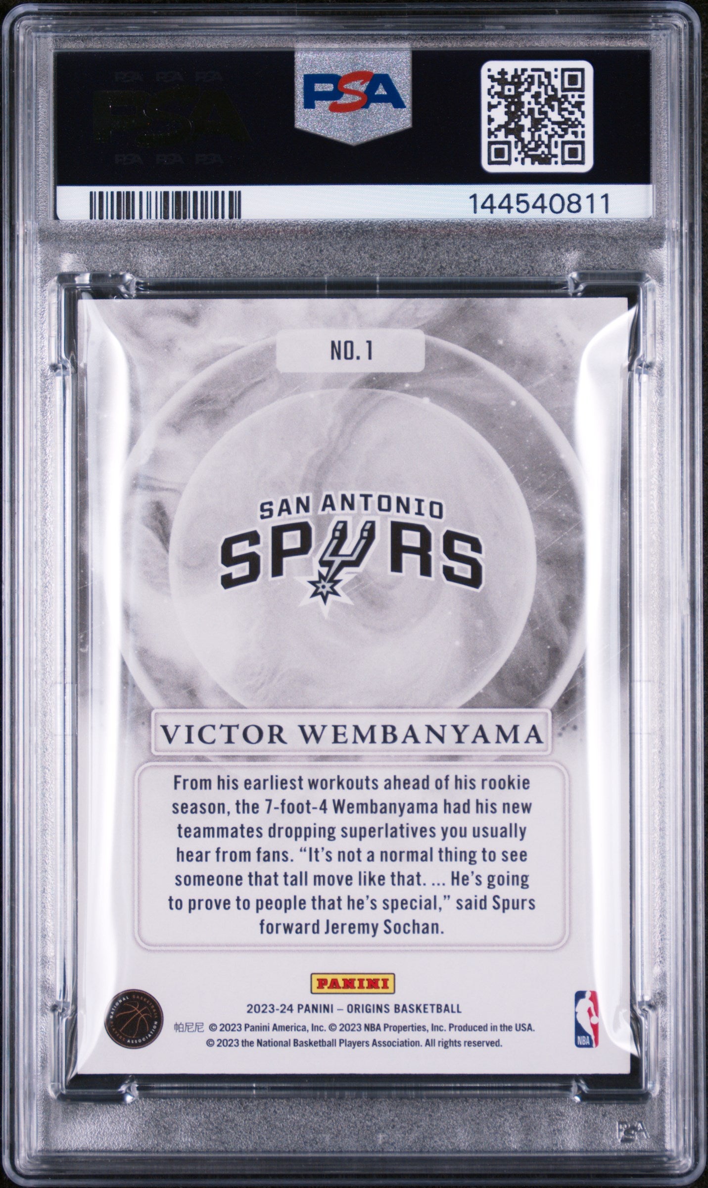2023 Panini Origins Euphoria Rookie Victor Wembanyama #1 PSA 9
