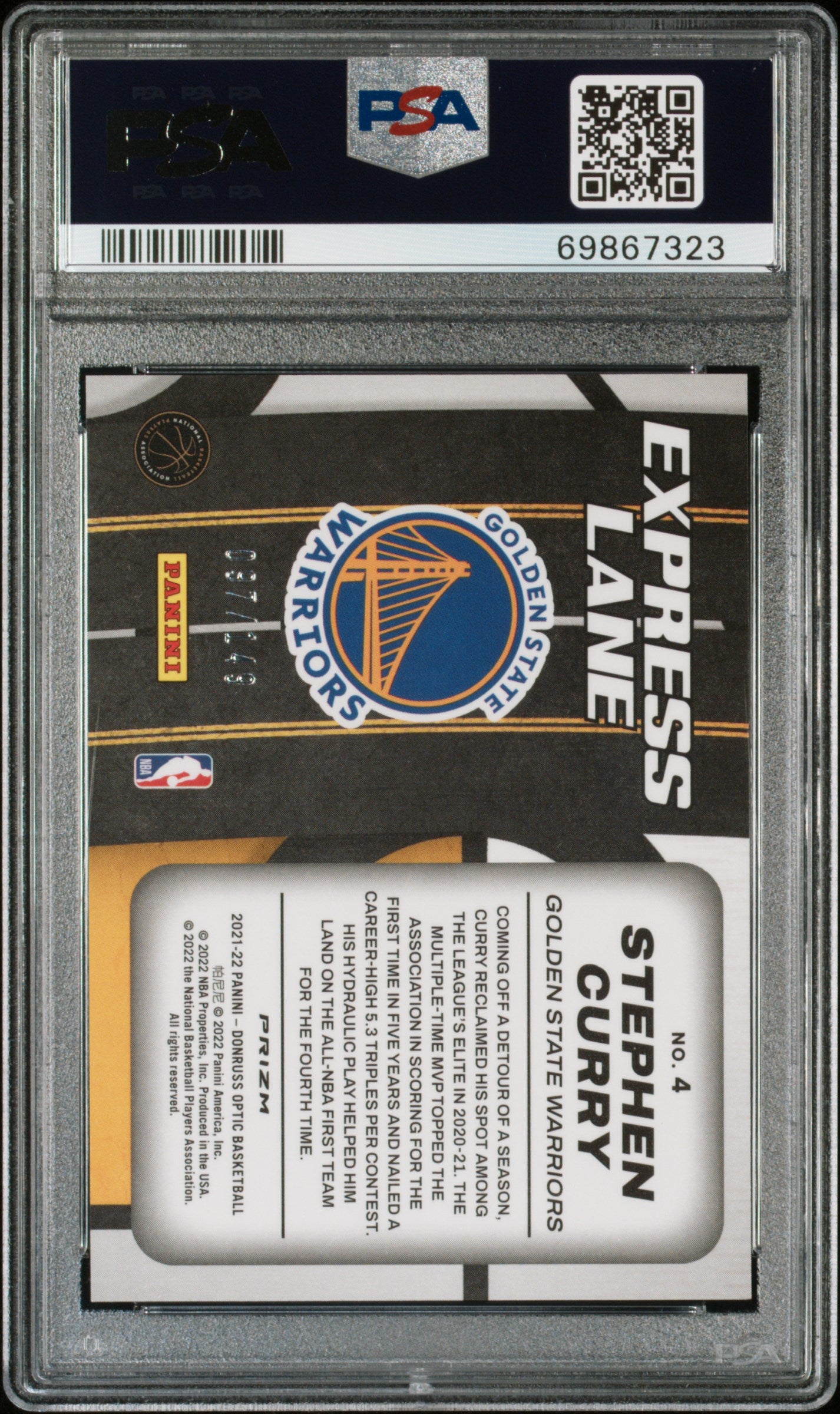 2021 Panini Donruss Optic Express Lane Stephen Curry #4 Lime Green PSA 9 /149