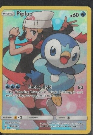 2019 Pokemon Cosmic Eclipse Secret Rare Piplup 239/236