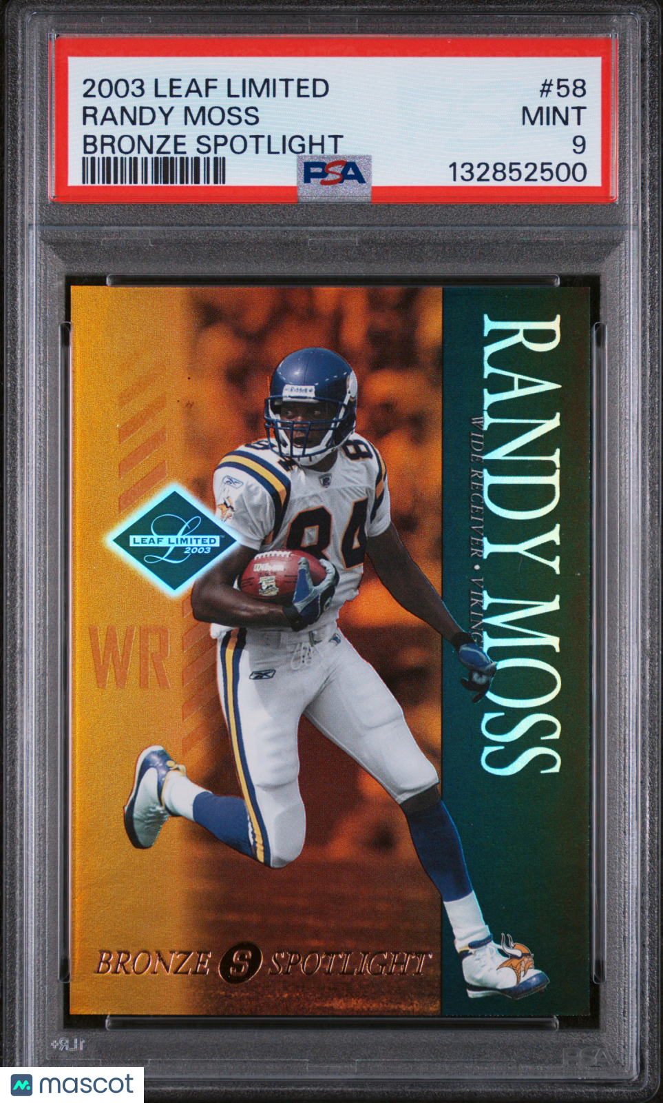 Randy Moss /150 Leaf Limited PSA 9 2003 Bronze Spotlight Vikings