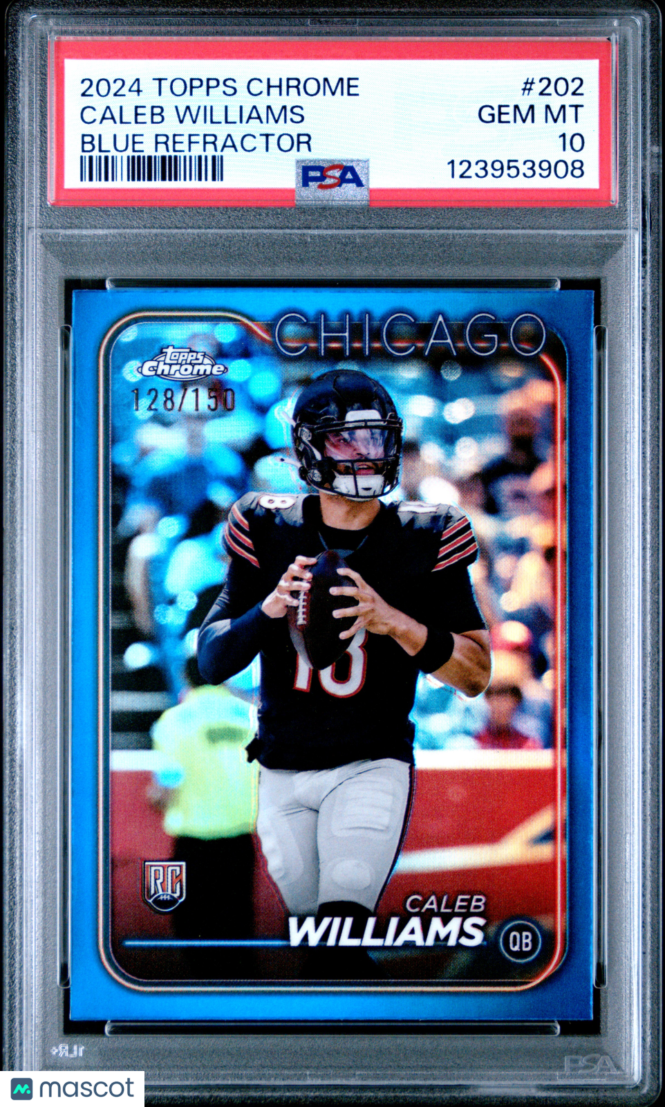 Caleb Williams /150 PSA 10 2024 Topps Chrome RC Rookie  Blue Refractor BEARS