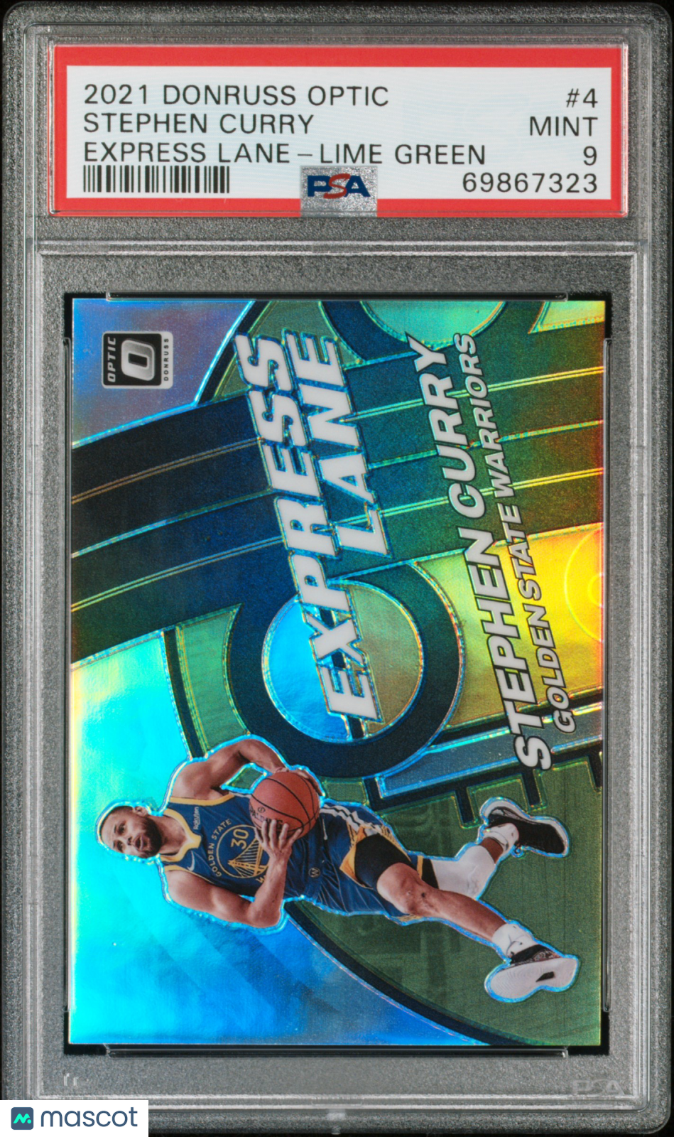 2021 Panini Donruss Optic Express Lane Stephen Curry #4 Lime Green PSA 9 /149