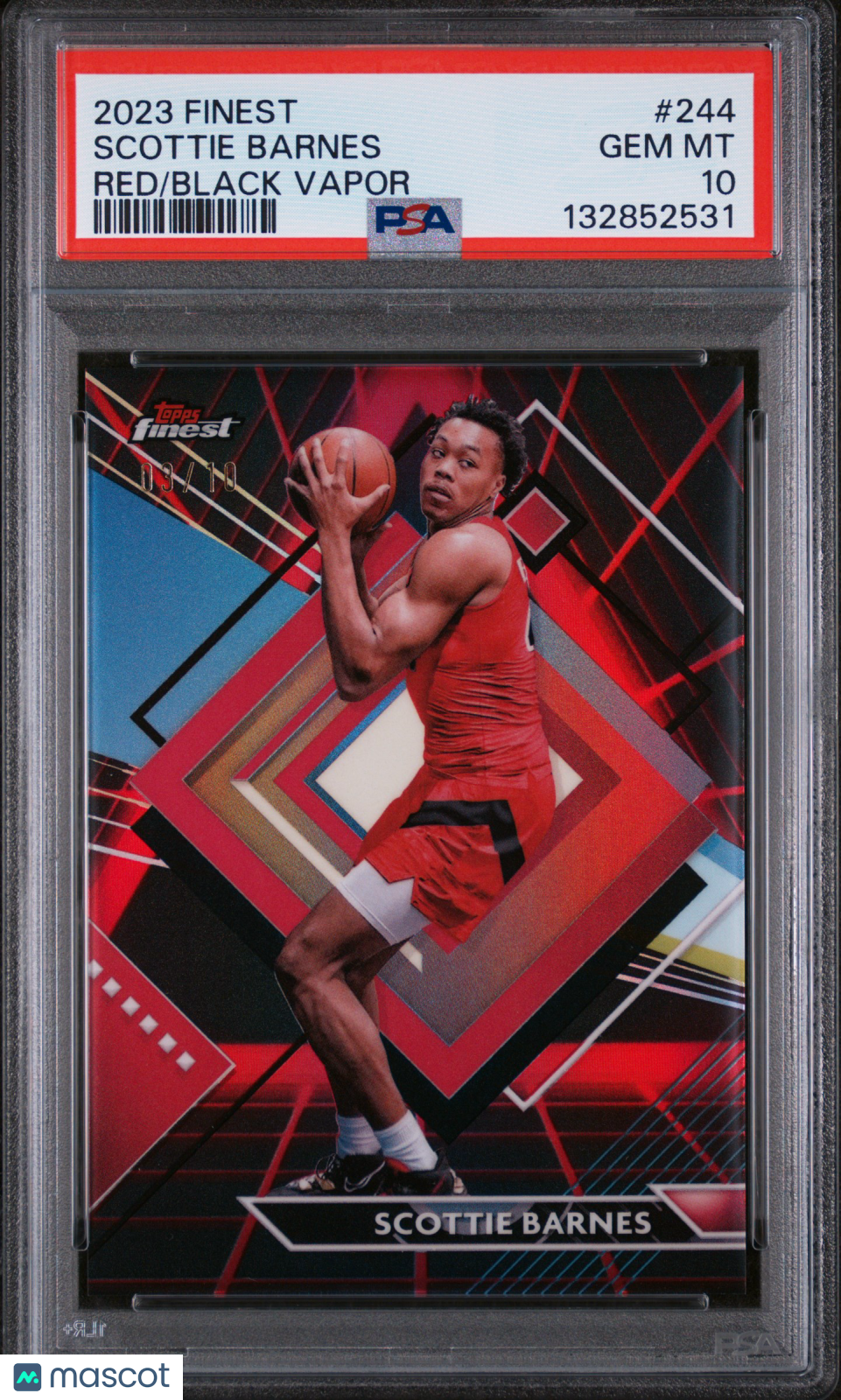 Scottie Barnes /10 PSA 10 2023-24 23-24 Topps Finest Red Black Vapor