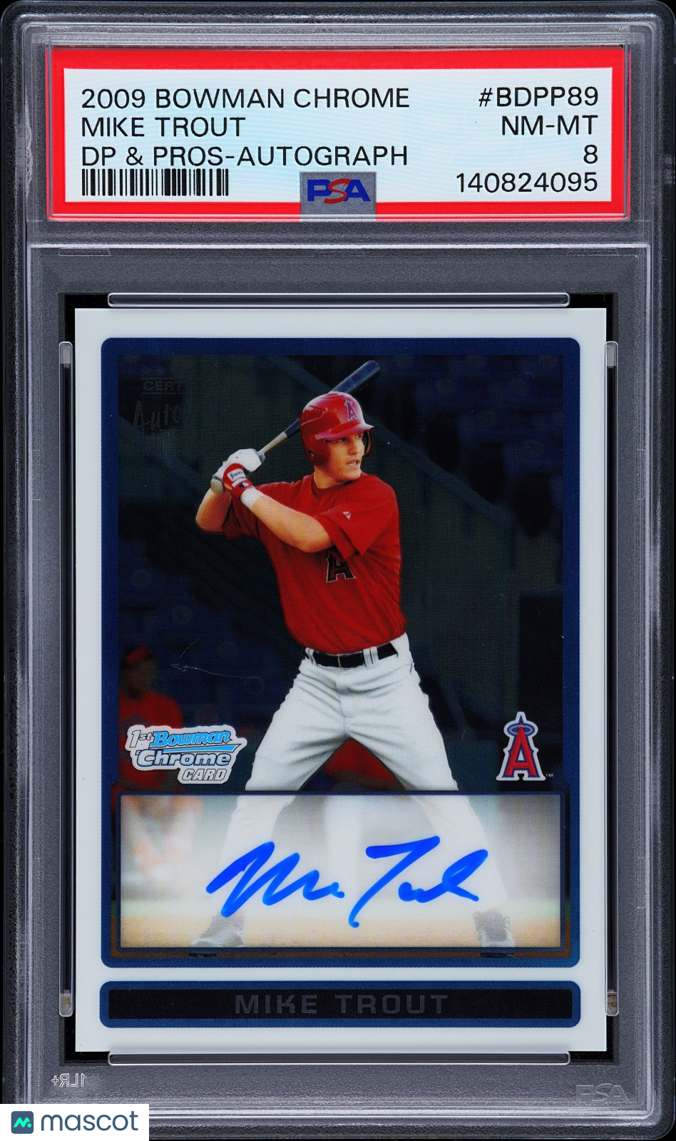 2009 Bowman Chrome Draft Picks Prospects Mike Trout Auto Autograph PSA 8