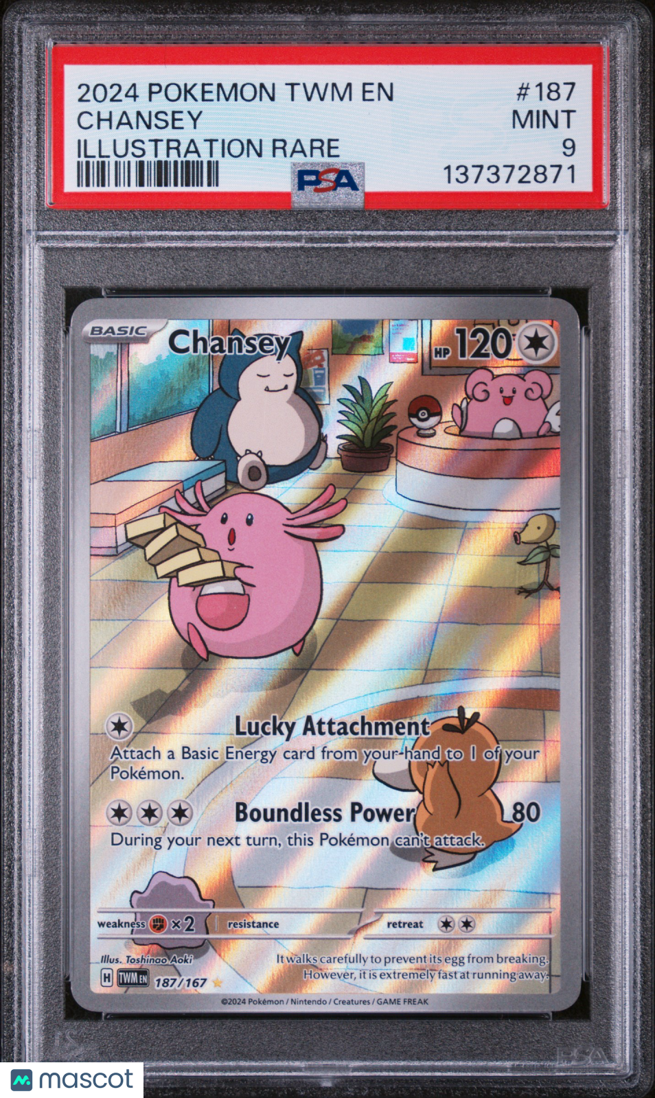 2024 Pokemon TWM EN-Twilight Masquerade Chansey Illustration Rare PSA 9 187/167