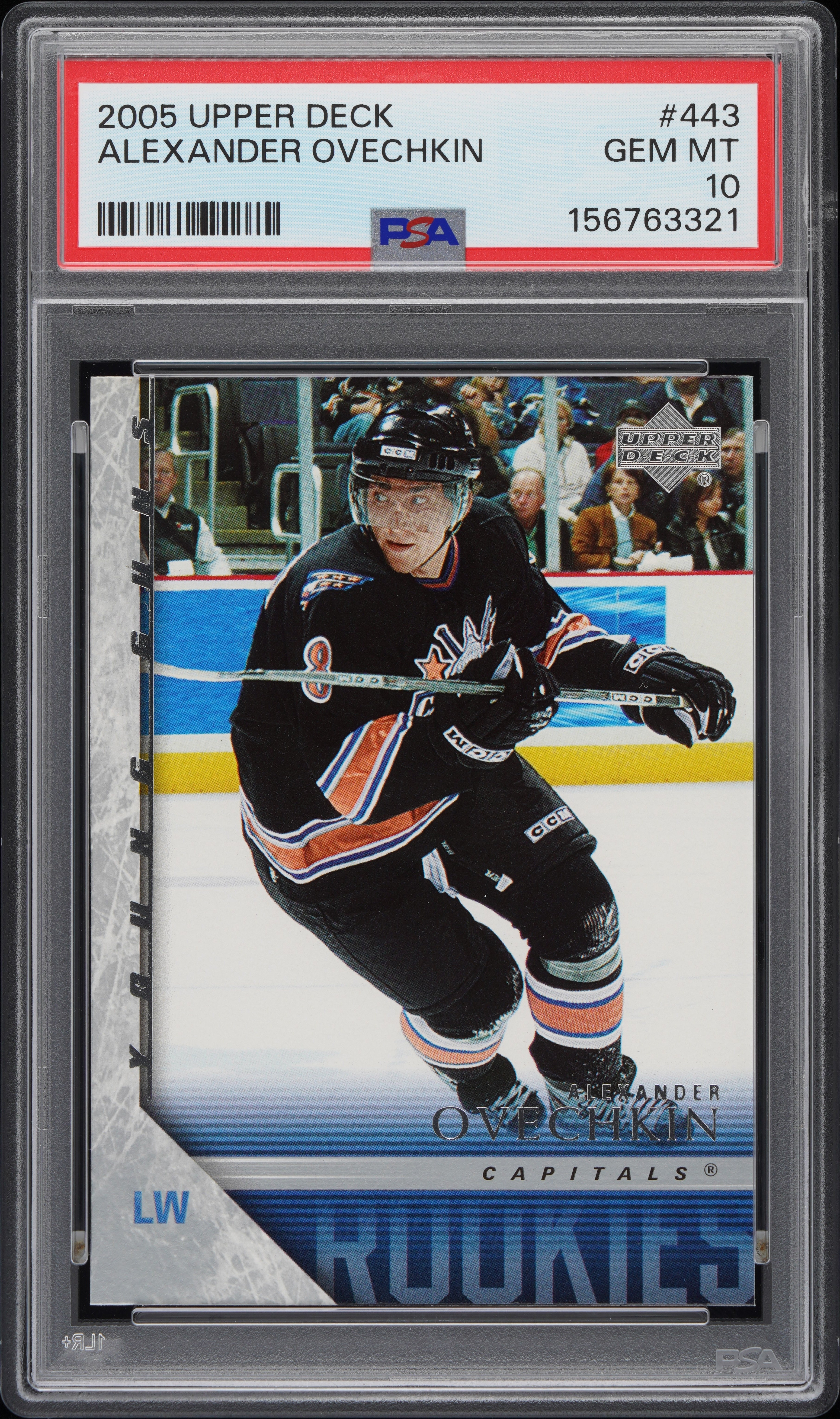 2005 Upper Deck Series 2 Hockey Young Guns Rookie Alexander Ovechkin #443 PSA 10