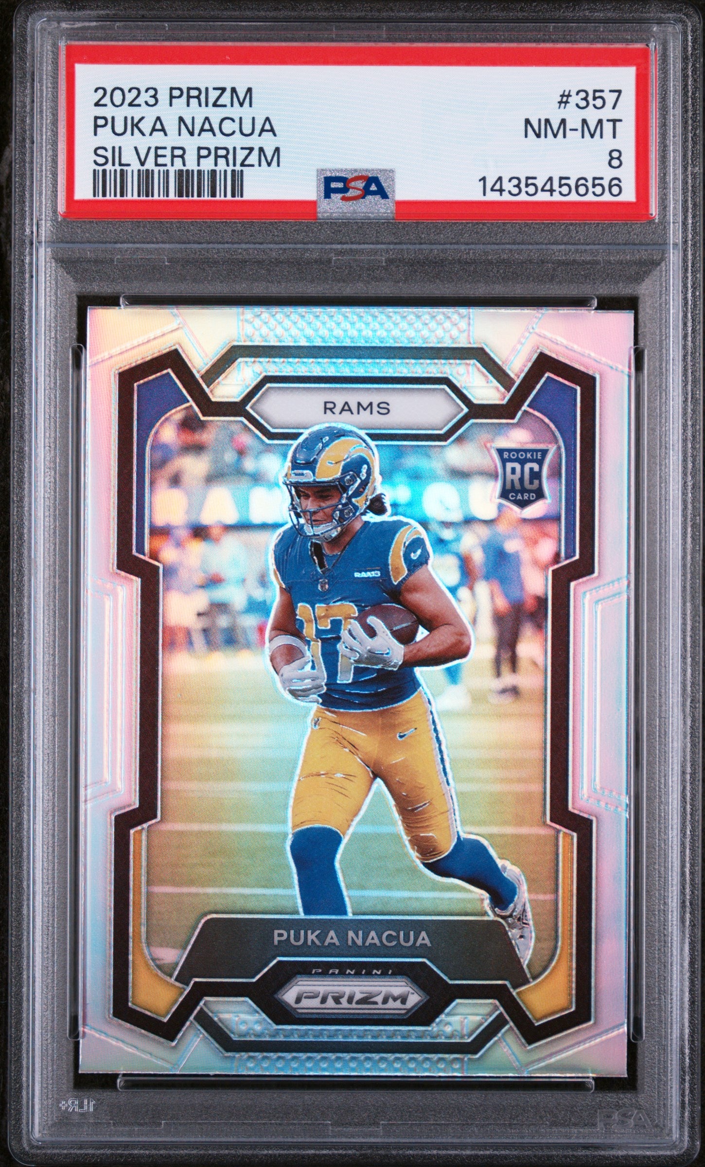 2023 Panini Prizm Silver Prizm Rookie Puka Nacua #357 PSA 8