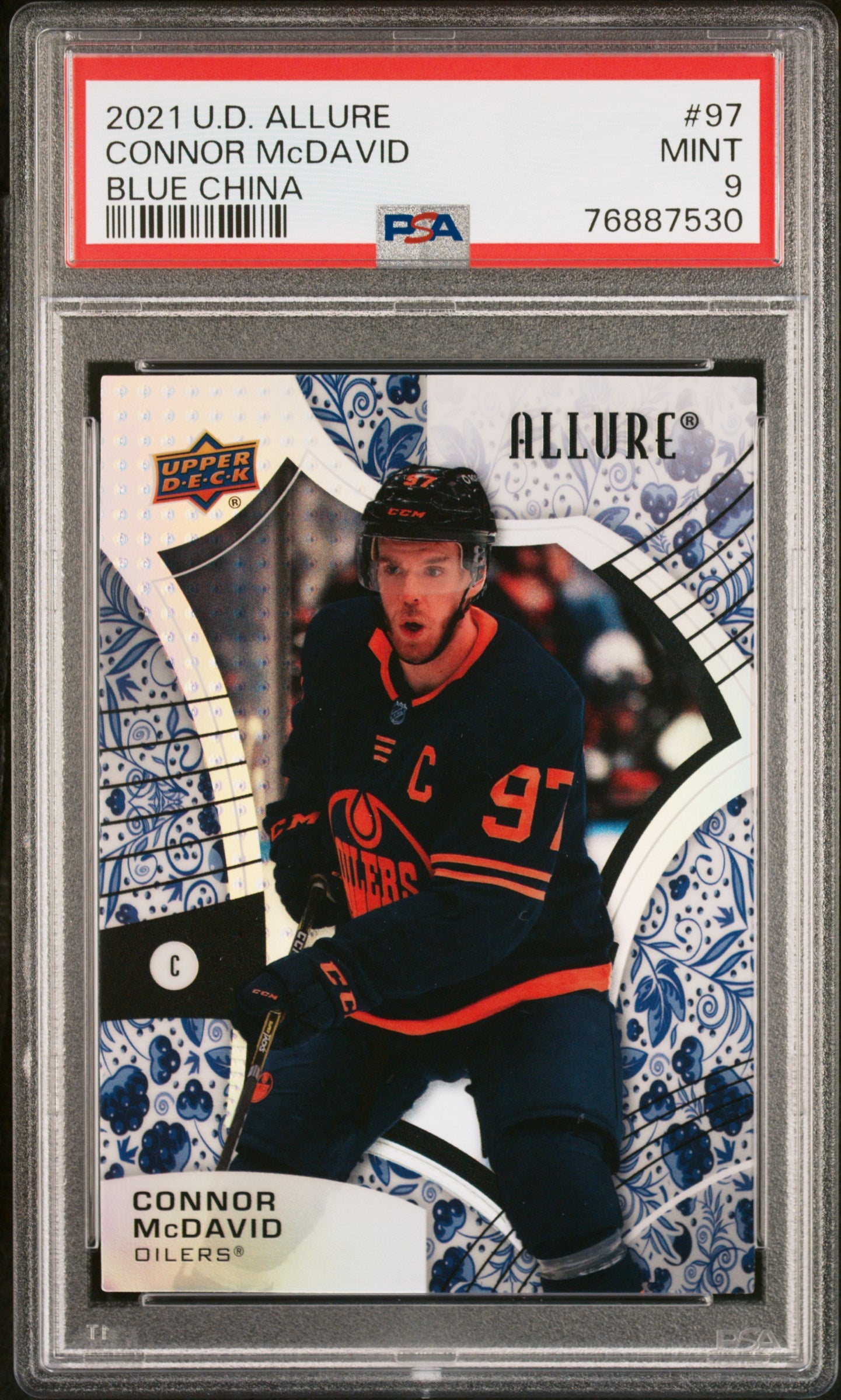 2021 Upper Deck Allure Blue China Connor McDavid #97 PSA 9