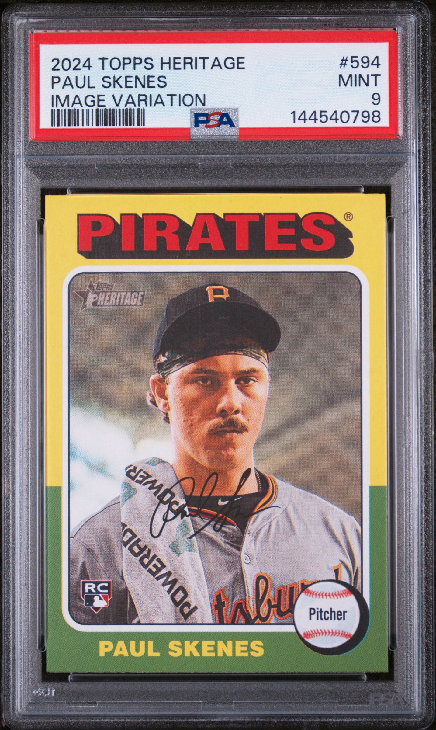 2024 Topps Heritage Image Variation Rookie Paul Skenes #594 PSA 9