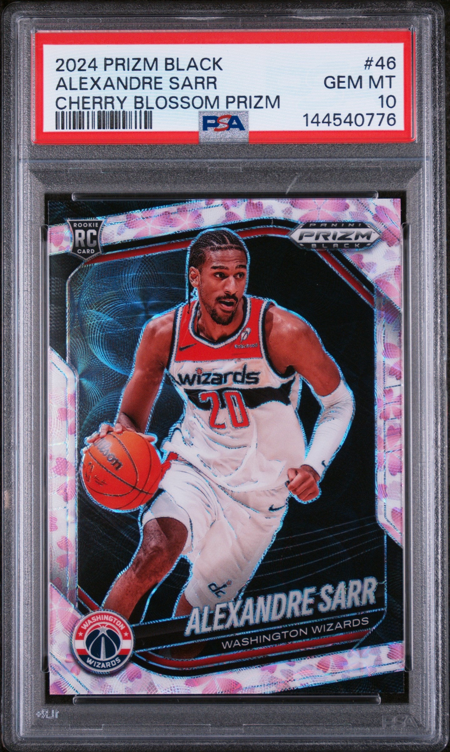 2024 Panini Prizm Black Cherry Blossom Alexandre Sarr #46 /20 PSA 10