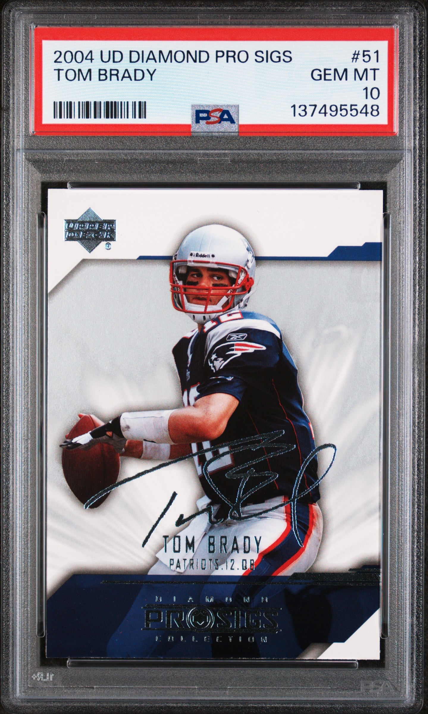 2004 Upper Deck Diamond Pro Sigs Tom Brady #51 PSA 10