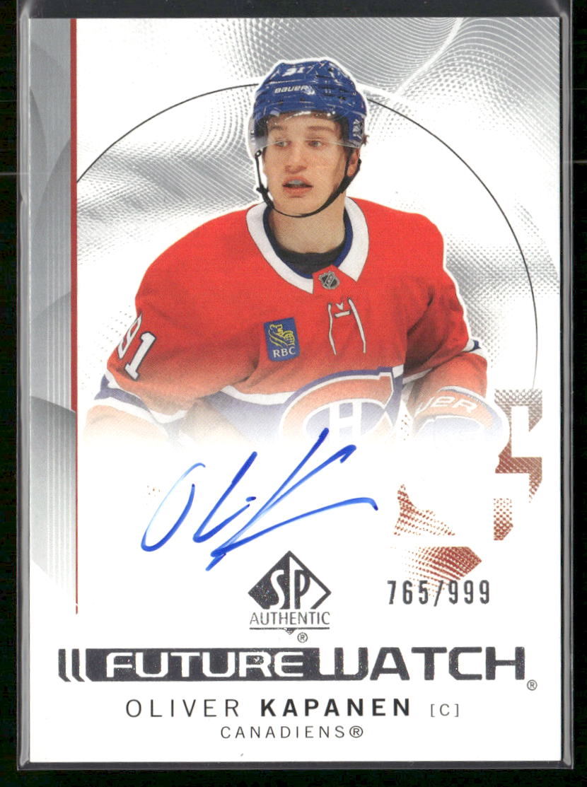 2024-25 Upper Deck SP Authentic Hockey Future Watch Rookie Auto Oliver Kapanen /999