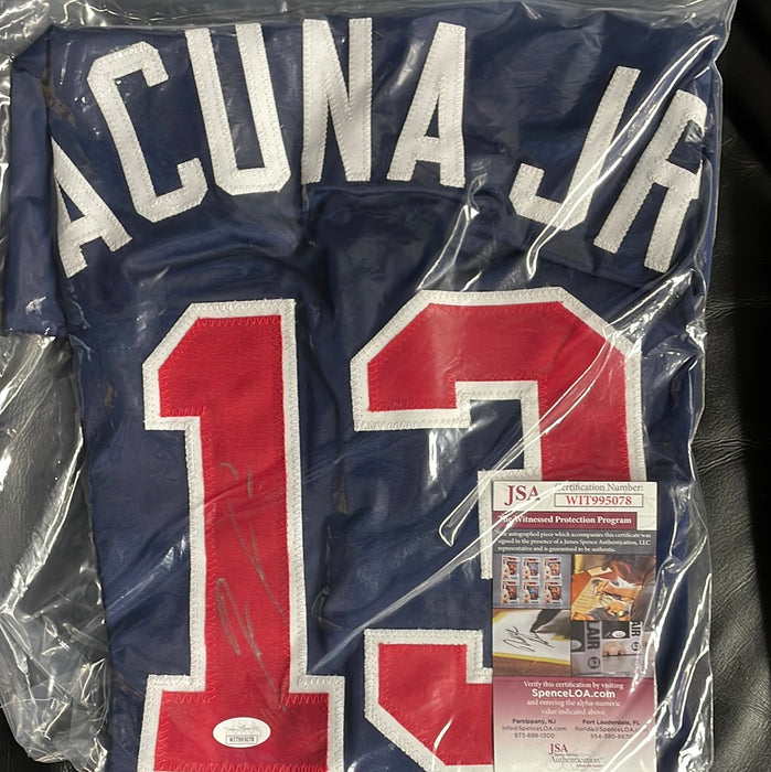 Ronald Acuna Jr. Autographed Braves Blue Replica Jersey — Mintink Trading  Cards & Memorabilia