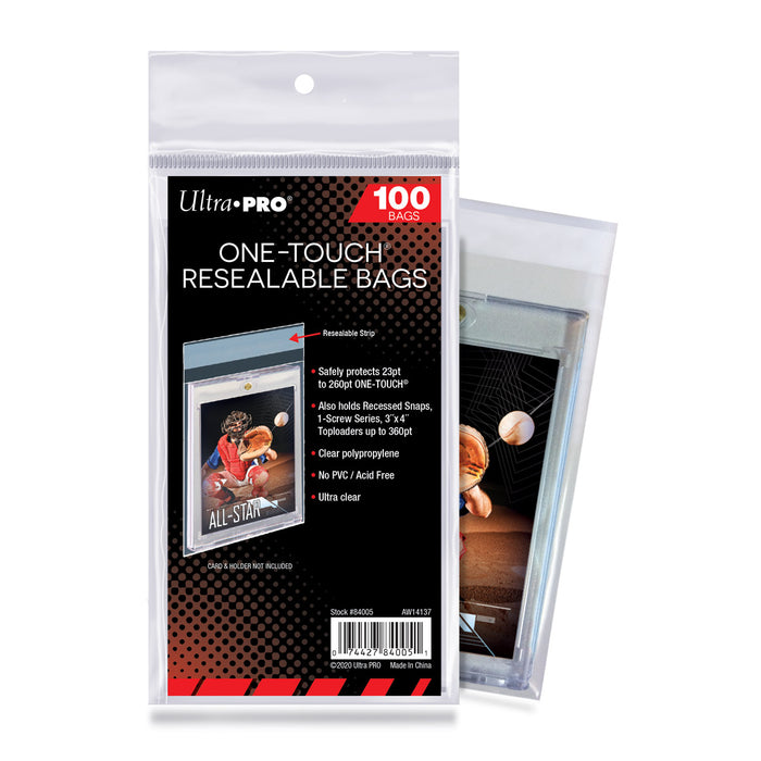 Ultra-PRO 100 CT -  One Touch Resealable Card Bags