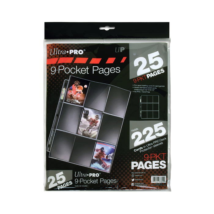 Ultra Pro 9 Pocket Binder Sheets -  25 Count Package